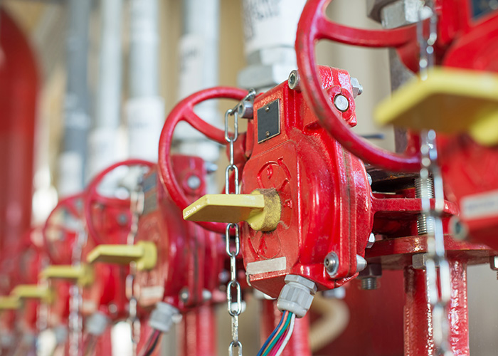 The valve system of an Industrial fire extinguisher